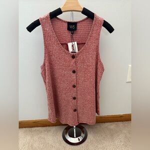 W5 Women's Pink Sleeveless Top, size Medium
